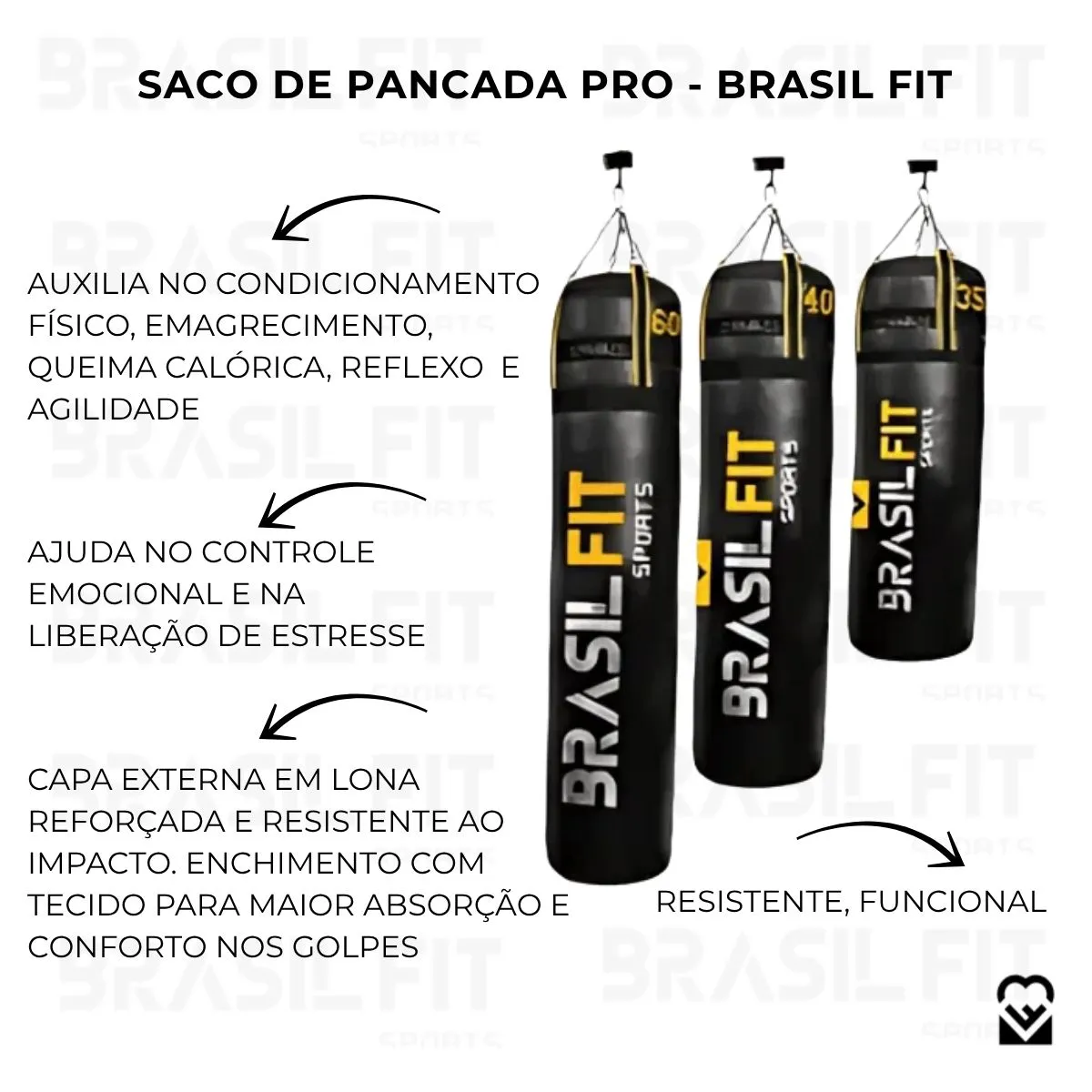 Saco de pancada Profissional Brasil Fit - Imagem 2